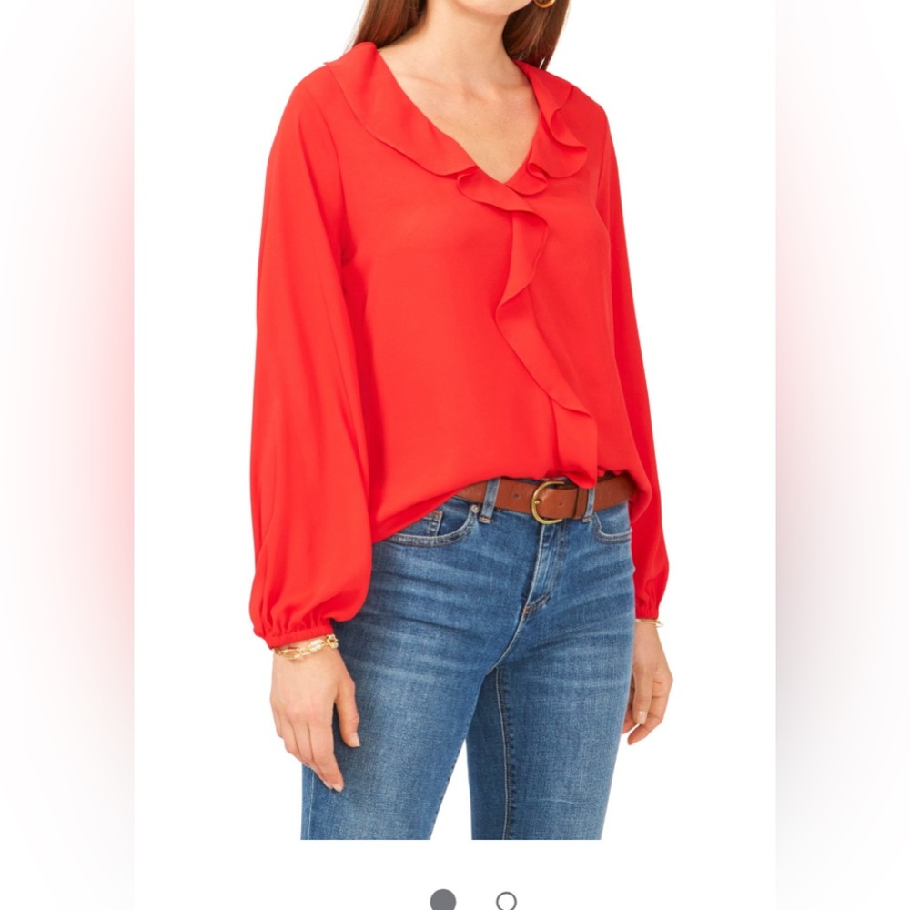 Vince Camuto Womens Red  Blouse Size Medium…